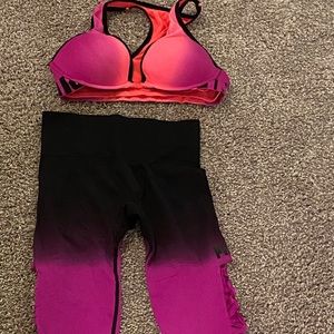 PINK sports bra and matching tights